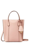 Tory Burch Perry Mini Crossbody Tote In Shell Pink/brass