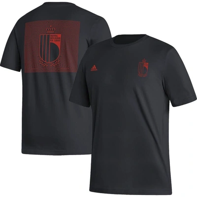 Adidas Originals Adidas Black Belgium National Team Pattern Crest T-shirt