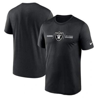 Nike Black Las Vegas Raiders Horizontal Lockup Legend Performance T-shirt
