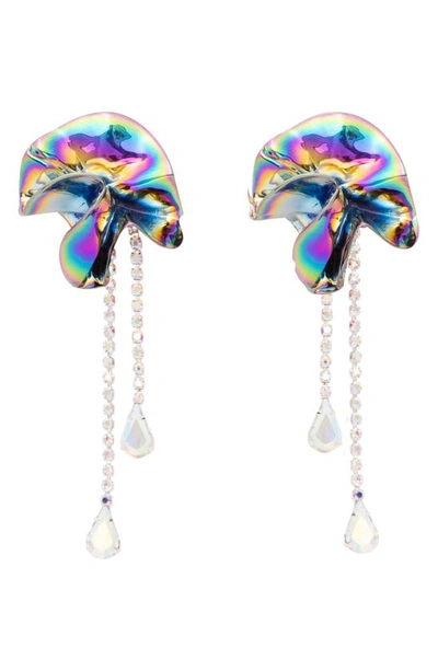 Sterling King Sylvia Crystal Drop Earrings In Multicolour