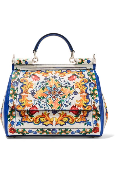 Dolce & Gabbana Dauphine Small Majolica Handle Sicily Multicolor Cross Body  Bag 