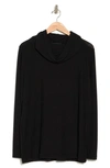 Renee C Brushed Knit Cowl Neck Tunic In Black