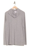 Renee C Brushed Knit Cowl Neck Tunic In Grey