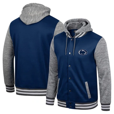 Colosseum Navy Penn State Nittany Lions Robinson Hoodie Full-snap Jacket
