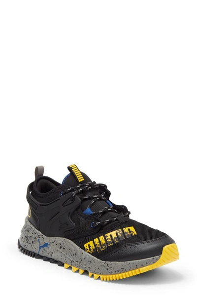 Puma Pacer Future Trail Sneaker In Black,gray,blue,yellow