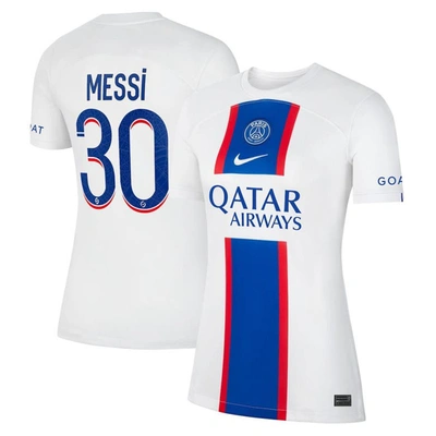 Nike Lionel Messi White Paris Saint-germain 2022/23 Third Breathe Stadium Replica Player Jersey