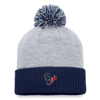 Fanatics Branded Heather Gray Houston Texans Ash Cuffed Knit Hat With Pom