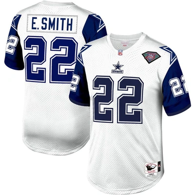 Mitchell & Ness Emmitt Smith White Dallas Cowboys 1996 Authentic Throwback Retired Player Jersey
