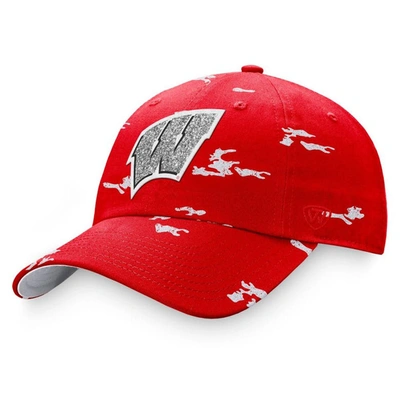 Top Of The World Red Wisconsin Badgers Oht Military Appreciation Betty Adjustable Hat