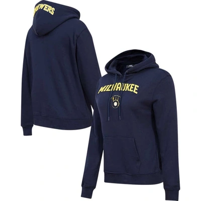 Pro Standard Navy Milwaukee Brewers Classic Fleece Pullover Hoodie