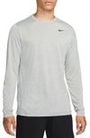 Nike Legend Long Sleeve Dri-fit Training T-shirt In Light Grey