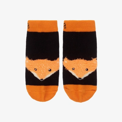 Blade & Rose Kids' Black Cotton Fox Fluffy Socks
