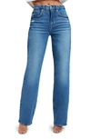 Good American Good 90s Straight-leg High-rise Stretch-denim Jeans In Indigo348