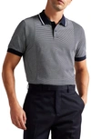 Ted Baker Taigaa Striped Cotton Polo Shirt In Navy