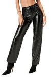 Good American Good Curve Straight-leg High-rise Vinyl Trousers In Black001