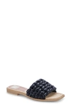 Dolce Vita Women's Iddie Plush Woven Slide Sandals Women's Shoes In Black