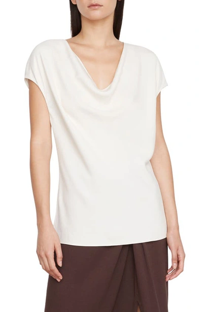 Vince Cowl Neck Cap Sleeve Blouse In Chiffon