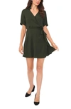 Vince Camuto Wrap Front Mini Dress In Green