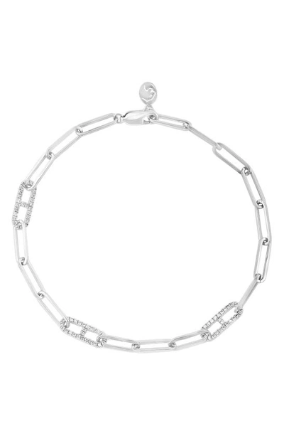 Effy Sterling Silver Diamond Chain Bracelet In White