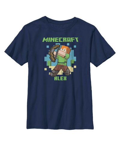 Microsoft Boy's Minecraft Fear The Wither Child T-shirt In Navy Blue
