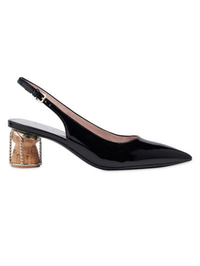 Kate Spade Women's Soiree Patent Leather Cork-heel Pumps In Black
