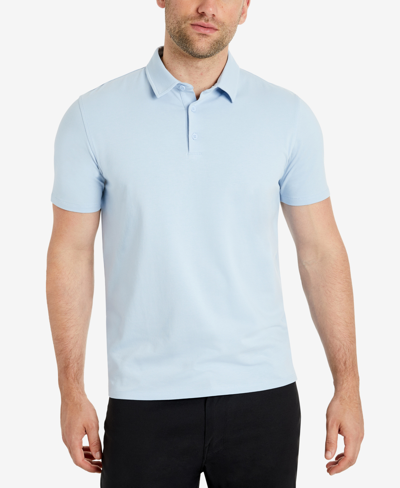 Kenneth Cole Men's Performance Button Polo In Light Blue