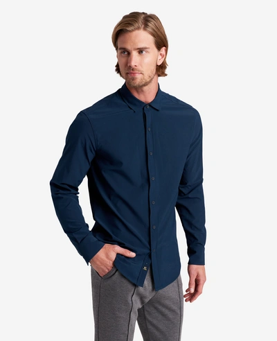 Kenneth Cole Men's Solid Slim Fit Performance Shirt In Navy