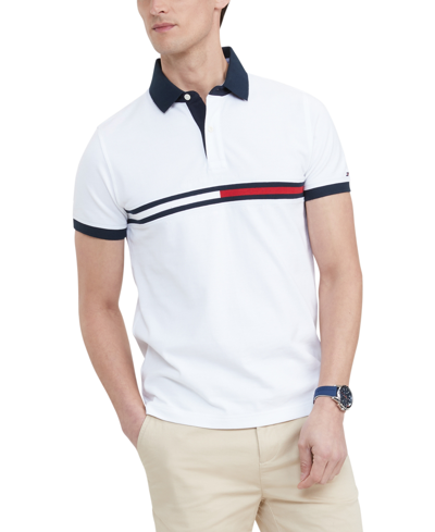 Tommy Hilfiger Men's Big & Tall Tanner Short Sleeve Polo Shirt In Fresh White