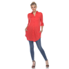 White Mark Plus Size Stretchy Tunic Top In Red