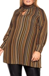 City Chic Trendy Plus Size Intrigue Tunic Top In Intrigue Stripe