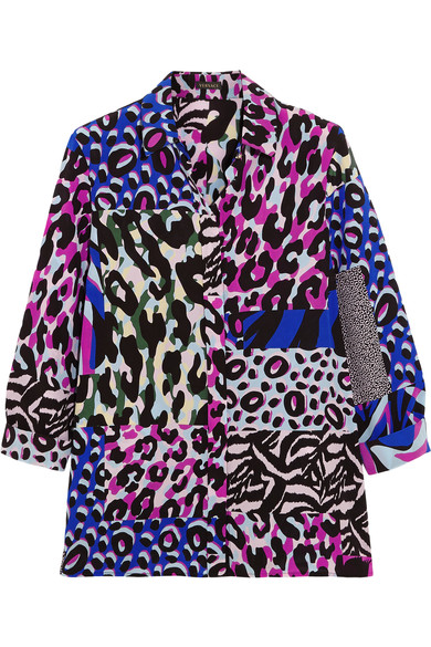 Versace Printed Silk Crepe De Chine Shirt | ModeSens