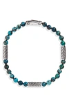 John Hardy Sterling Silver Classic Chain Station & Chrysocolla Bead Bracelet, 5mm