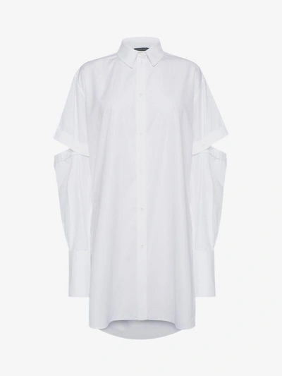 Alexander Mcqueen Oversized Poplin Shirt In White