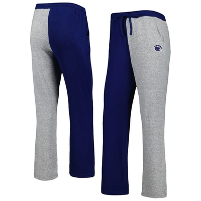 Zoozatz Navy/gray Penn State Nittany Lions Colorblock Cozy Tri-blend Lounge Pants