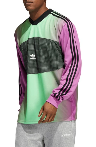 Adidas Originals Goal Keeper Long Sleeve T-shirt In Green Multi