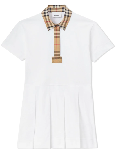 Burberry Teen Girls Vintage Check Polo Dress In White