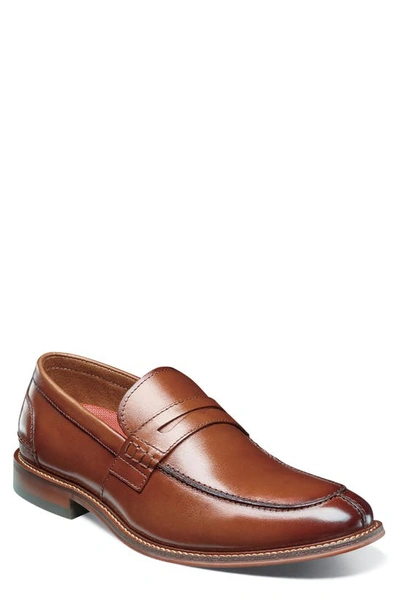 Stacy Adams Men's Karnes Moc Toe Slip-on Penny Loafer In Cognac