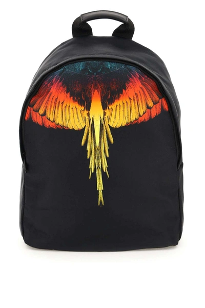 Marcelo Burlon County Of Milan Nylon Wings Backpack In Black,red,yellow