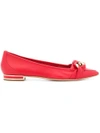 Casadei Wrapped Chain Ballerina Flats In Red