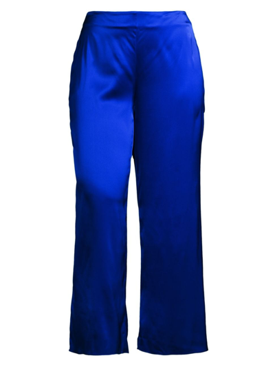Gabriella Rossetti Sofia Wide-leg Silk Palazzo Trousers In Royal Blue