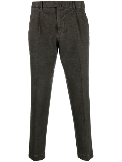 Dell'oglio Off-centre Fastening Chino Trousers In Green