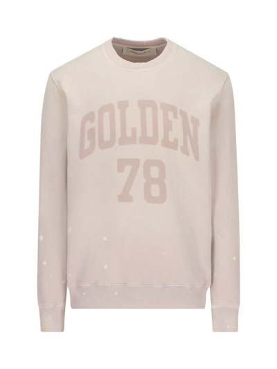 Golden Goose Logo-print Cotton Sweatshirt In Pink