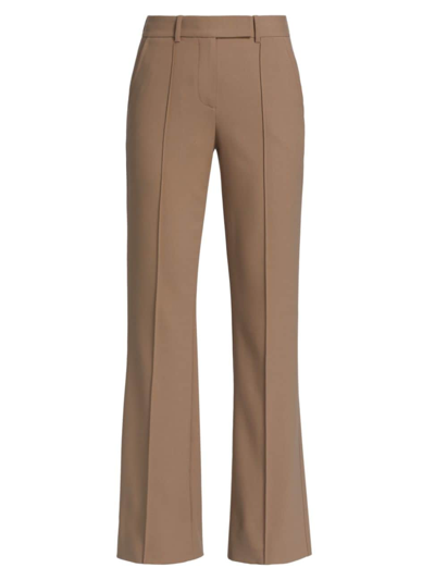 Helmut Lang Wool Blend Straight Leg Trousers In Taupe