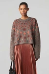 Altuzarra Makena Metallic Floral Intarsia Cashmere Sweater In Smokey Quartz