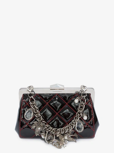 Alexander Mcqueen Small Frame Bag In Black/lust Red
