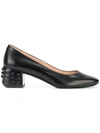 Tod's Pebble Studded Heel Pumps In Black