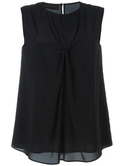 Talbot Runhof Sleeveless Knot Blouse In Black