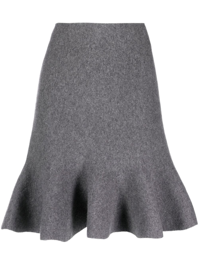 Jil Sander Mini Knit Skirt In Grey