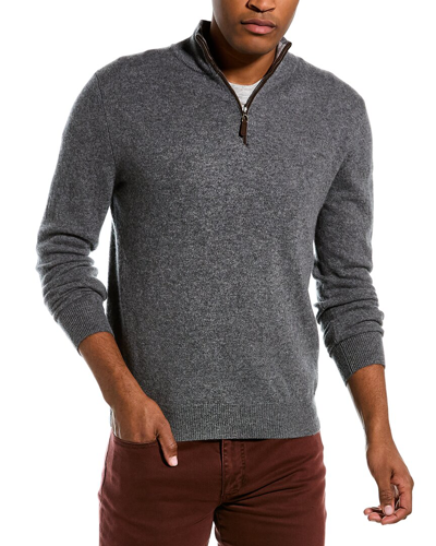 Magaschoni Cashmere 1/4-zip Mock Neck Sweater In Grey
