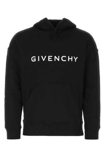 Givenchy Slim Fit Logo Graphic Hoodie In Black